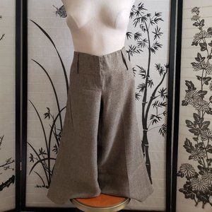 [Spring Street] Brown Tweed Wide Leg Capri Pants